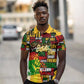 Black History Month Africa Polo Shirt Strength Love and Justice Typography