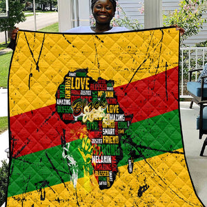 Black History Month Africa Quilt Strength Love and Justice Typography
