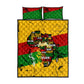 Black History Month Africa Quilt Bed Set Strength Love and Justice Typography