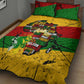 Black History Month Africa Quilt Bed Set Strength Love and Justice Typography
