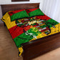 Black History Month Africa Quilt Bed Set Strength Love and Justice Typography