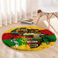 Black History Month Africa Round Carpet Strength Love and Justice Typography