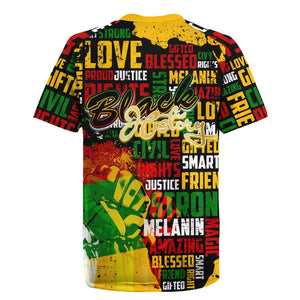 Black History Month Africa Rugby Jersey Strength Love and Justice Typography