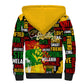 Black History Month Africa Sherpa Hoodie Strength Love and Justice Typography