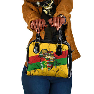 Black History Month Africa Shoulder Handbag Strength Love and Justice Typography