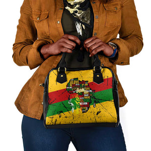 Black History Month Africa Shoulder Handbag Strength Love and Justice Typography