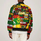 Black History Month Africa Sleeve Zip Bomber Jacket Strength Love and Justice Typography
