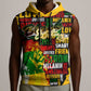 Black History Month Africa Sleeveless Hoodie Strength Love and Justice Typography - African Pride