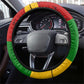 Black History Month Africa Steering Wheel Cover Strength Love and Justice Typography