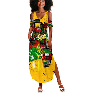 Black History Month Africa Summer Maxi Dress Strength Love and Justice Typography