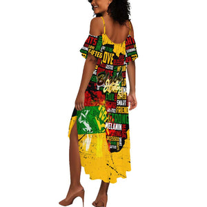 Black History Month Africa Summer Maxi Dress Strength Love and Justice Typography