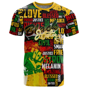 Black History Month Africa T shirt Strength Love and Justice Typography