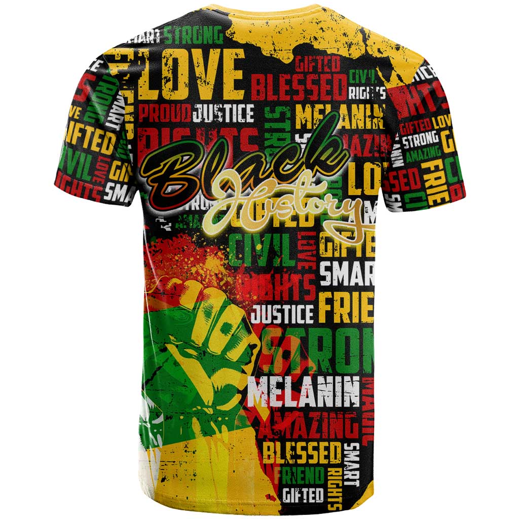 Black History Month Africa T shirt Strength Love and Justice Typography