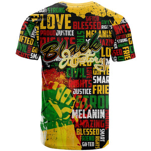 Black History Month Africa T shirt Strength Love and Justice Typography