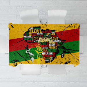Black History Month Africa Tablecloth Strength Love and Justice Typography