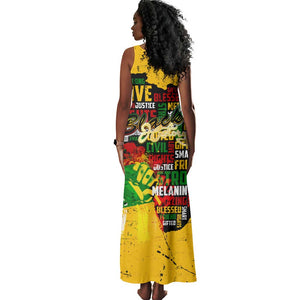 Black History Month Africa Tank Maxi Dress Strength Love and Justice Typography