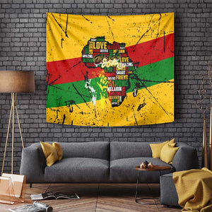 Black History Month Africa Tapestry Strength Love and Justice Typography