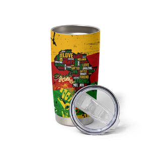 Black History Month Africa Tumbler Cup Strength Love and Justice Typography