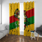 Black History Month Africa Window Curtain Strength Love and Justice Typography