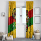 Black History Month Africa Window Curtain Strength Love and Justice Typography