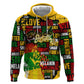 Black History Month Africa Zip Hoodie Strength Love and Justice Typography