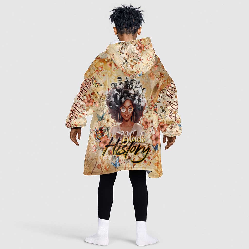 African Women Black History Kid Wearable Blanket Hoodie Civil Rights Leaders My Roots