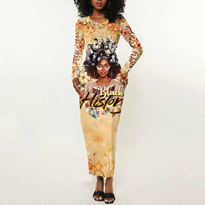 African Women Black History Long Sleeve Bodycon Dress Civil Rights Leaders My Roots DT02