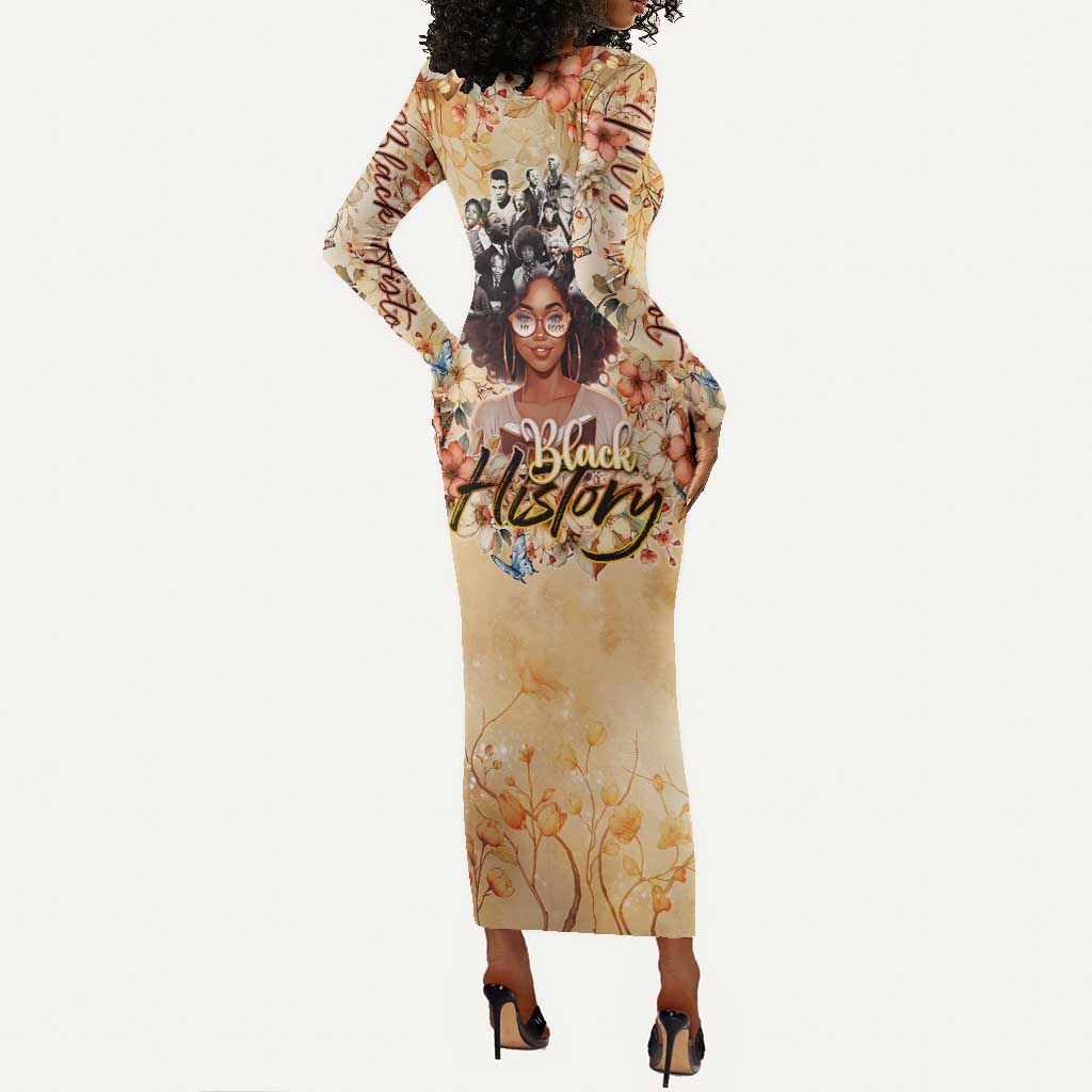 African Women Black History Long Sleeve Bodycon Dress Civil Rights Leaders My Roots DT02