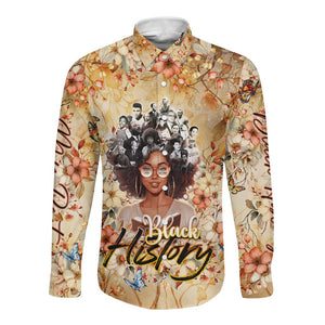 African Women Black History Long Sleeve Button Shirt Civil Rights Leaders My Roots