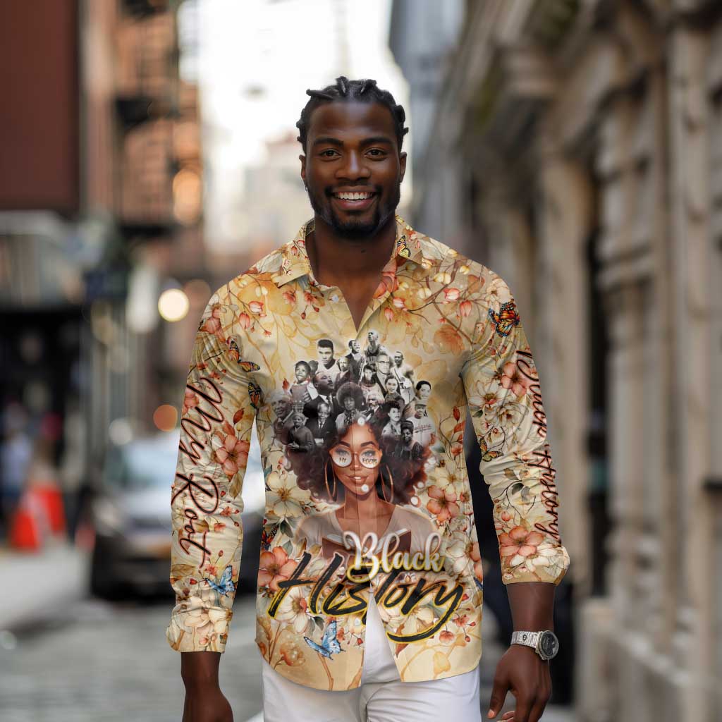 African Women Black History Long Sleeve Button Shirt Civil Rights Leaders My Roots