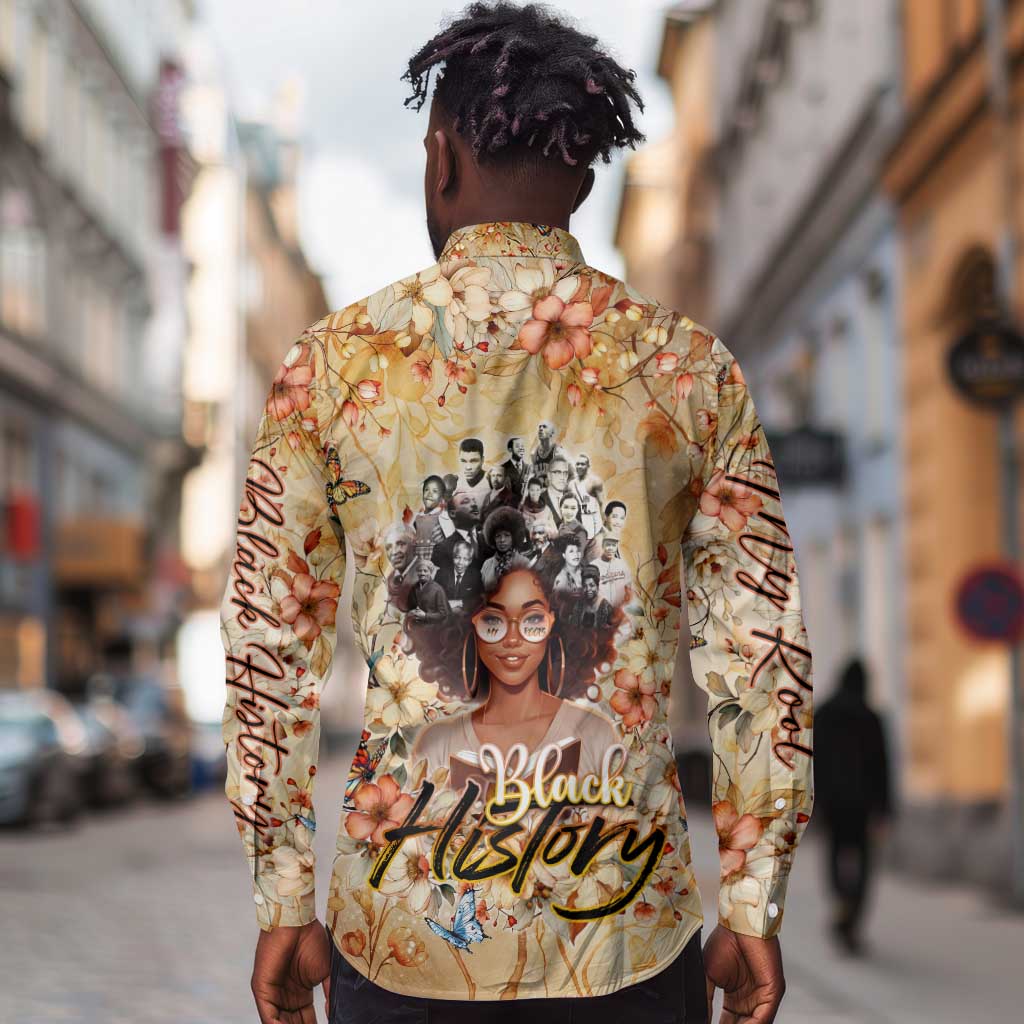 African Women Black History Long Sleeve Button Shirt Civil Rights Leaders My Roots