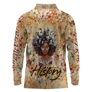 African Women Black History Long Sleeve Polo Shirt Civil Rights Leaders My Roots