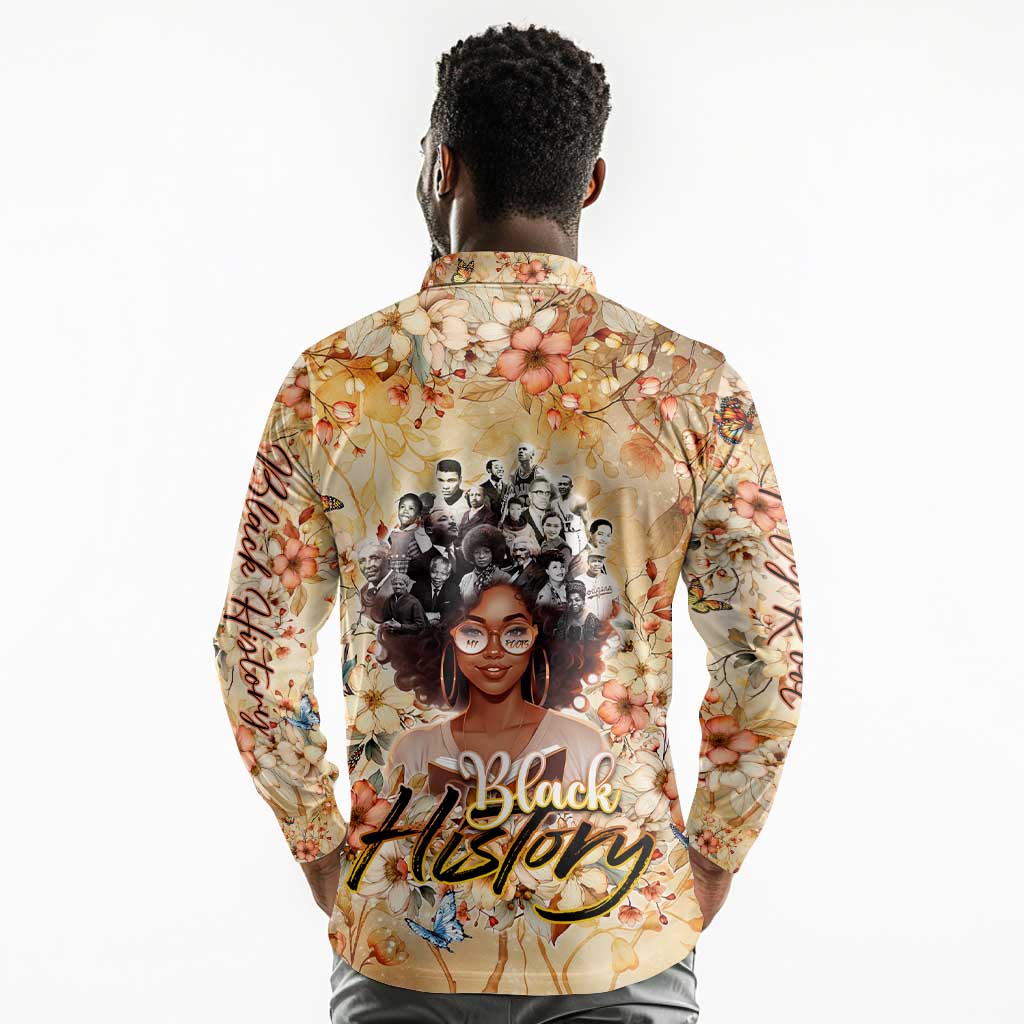 African Women Black History Long Sleeve Polo Shirt Civil Rights Leaders My Roots