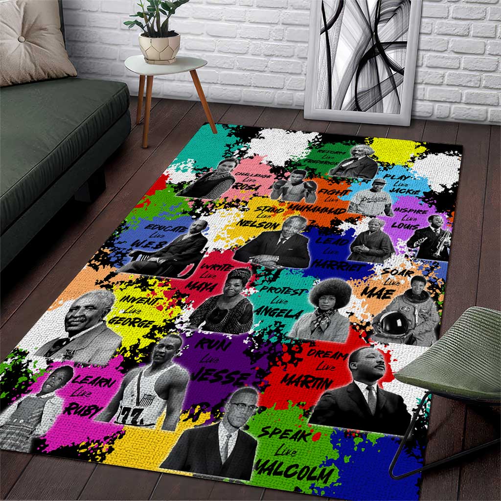 Black History Month African American Area Rug Paint Splashes