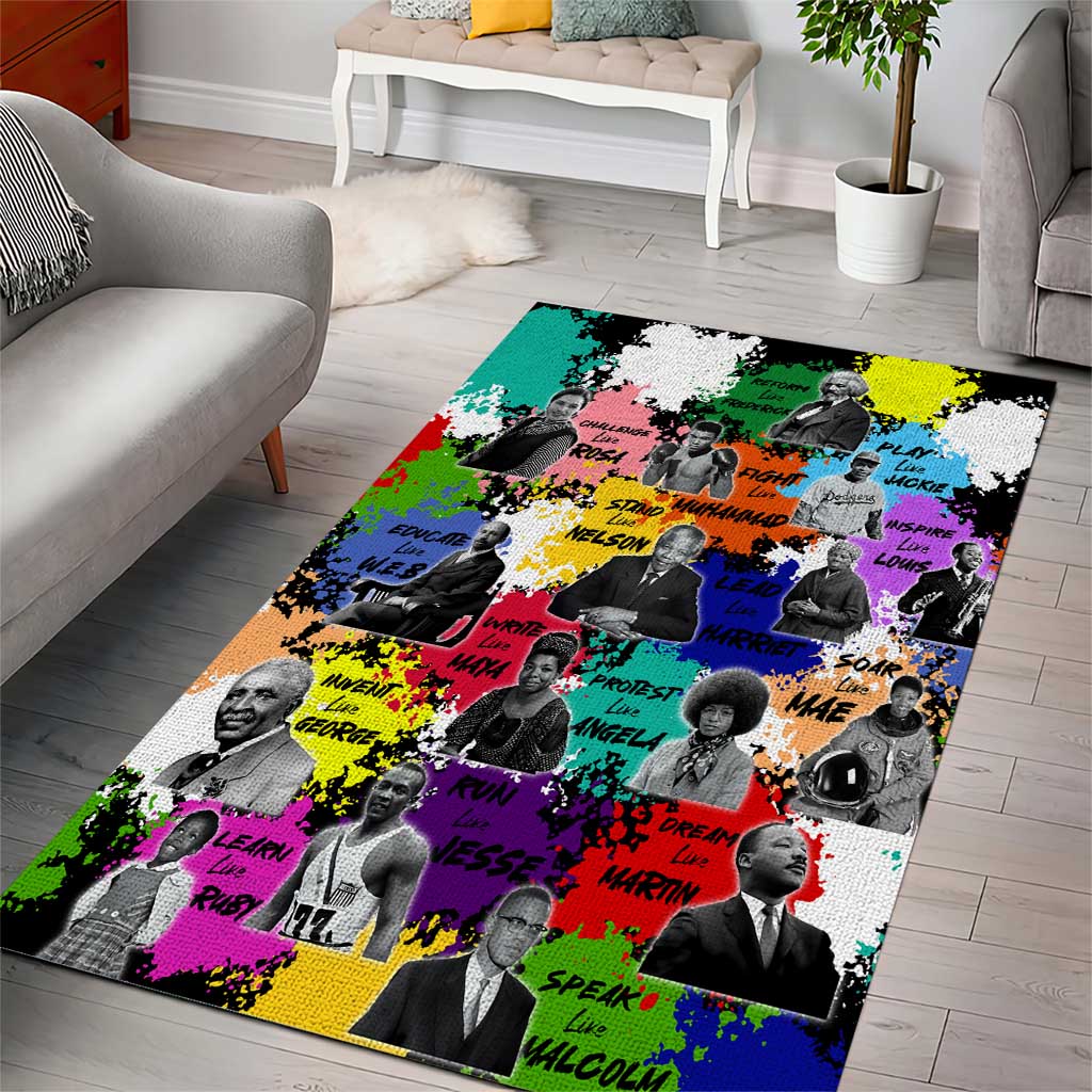 Black History Month African American Area Rug Paint Splashes