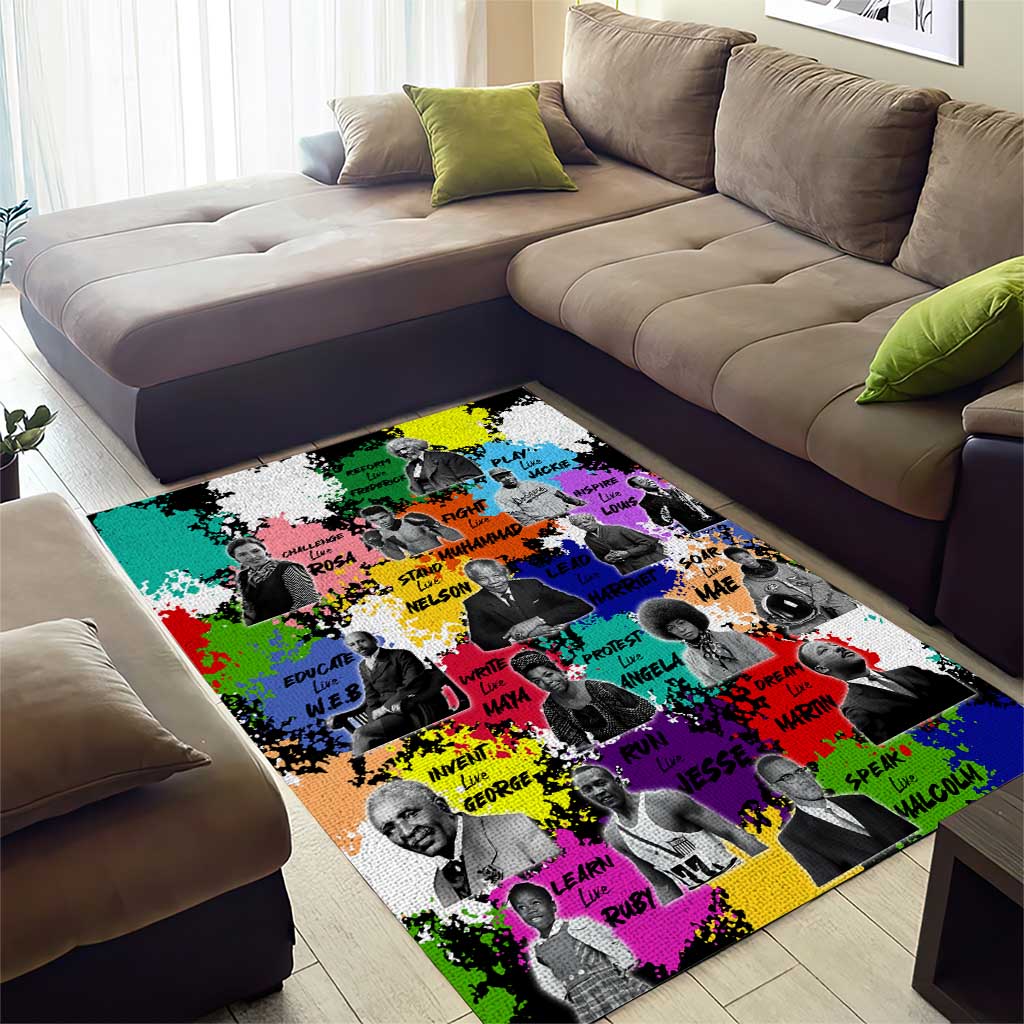 Black History Month African American Area Rug Paint Splashes
