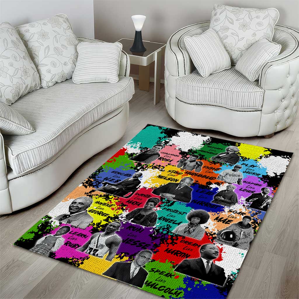 Black History Month African American Area Rug Paint Splashes