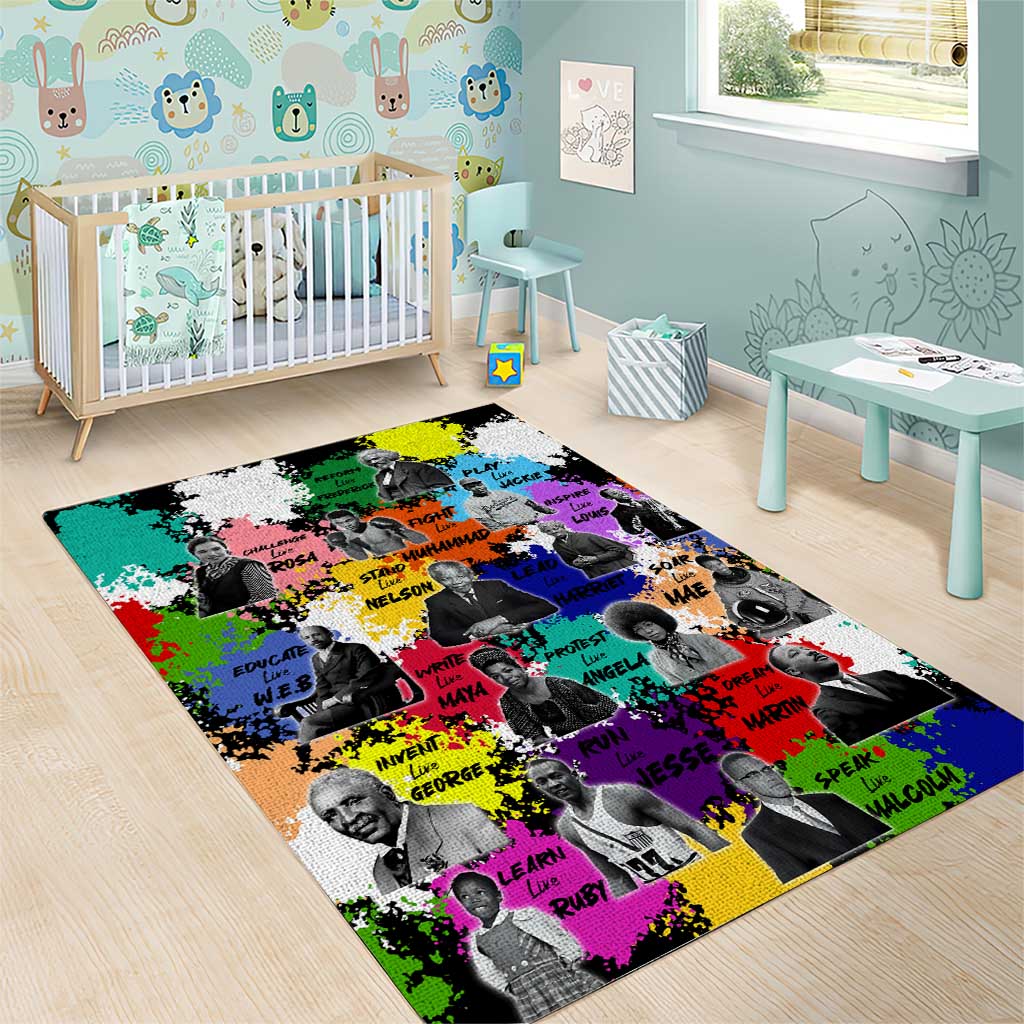 Black History Month African American Area Rug Paint Splashes