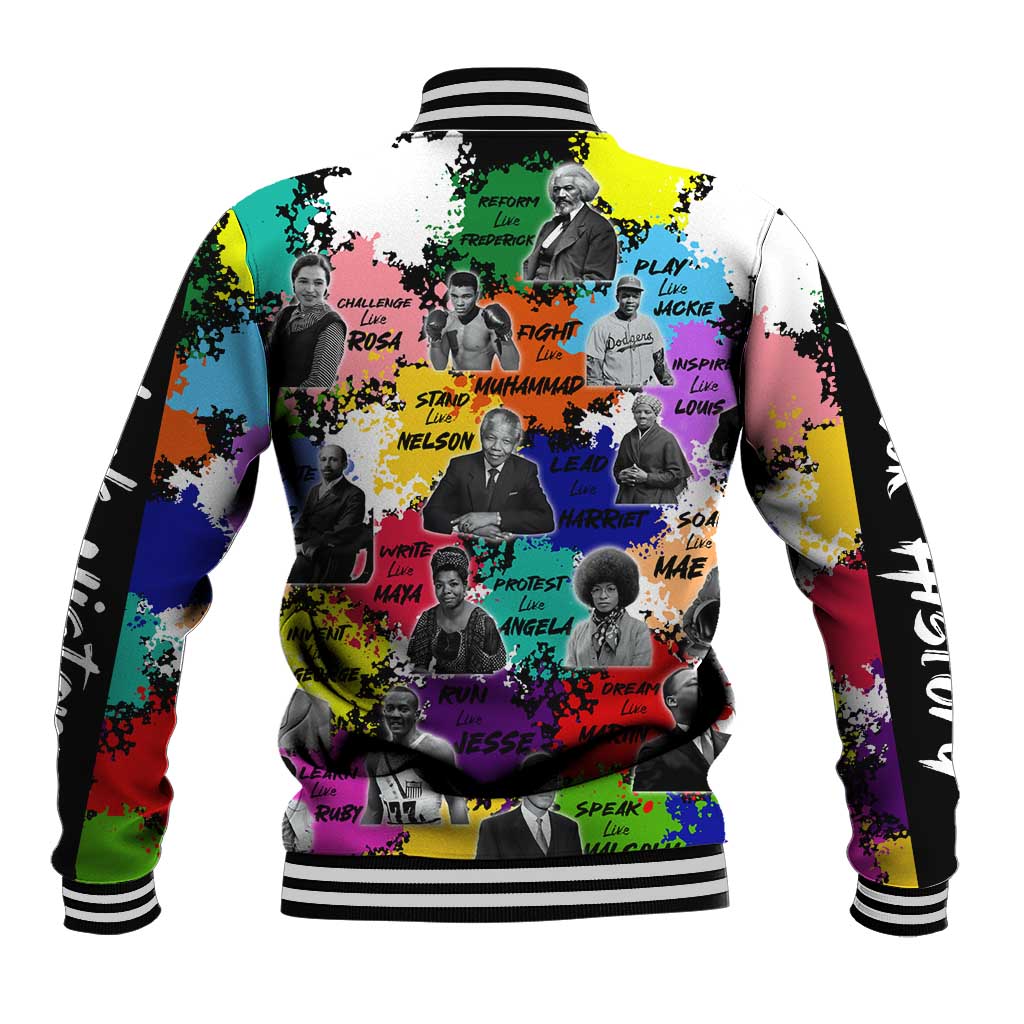 Black History Month African American Baseball Jacket Paint Splashes