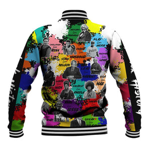 Black History Month African American Baseball Jacket Paint Splashes