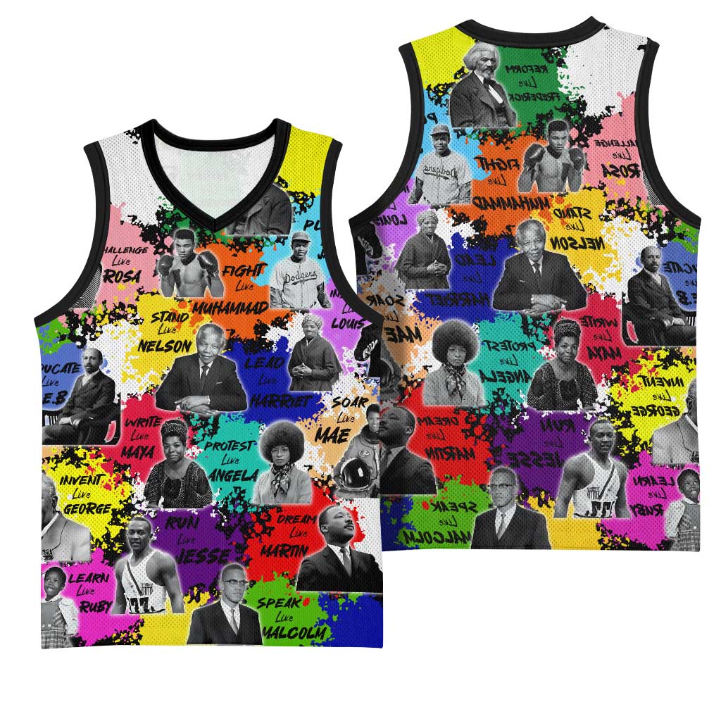 Black History Month African American Basketball Jersey Paint Splashes - African Pride