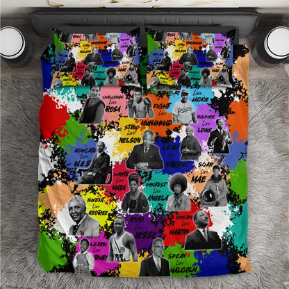 Black History Month African American Bedding Set Paint Splashes