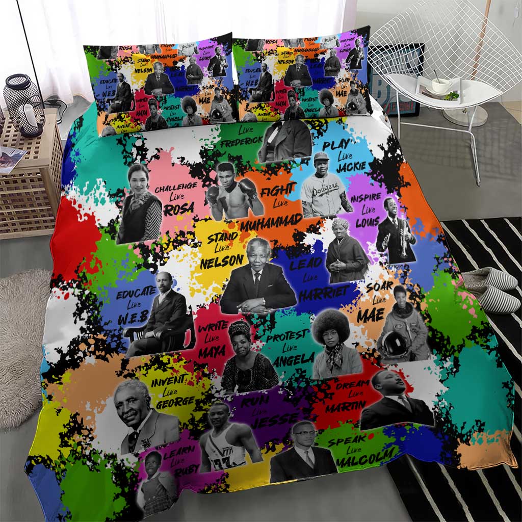 Black History Month African American Bedding Set Paint Splashes