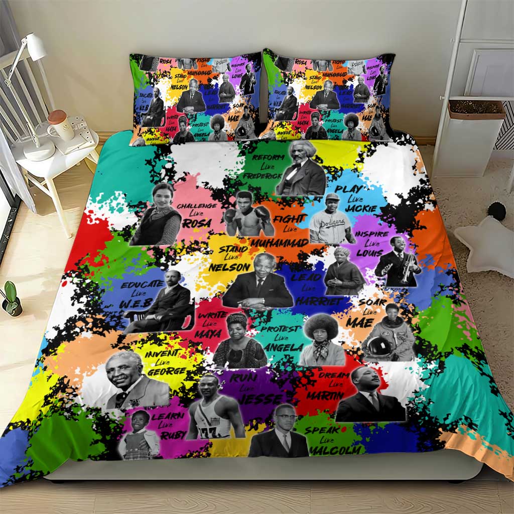 Black History Month African American Bedding Set Paint Splashes