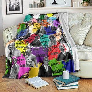 Black History Month African American Blanket Paint Splashes