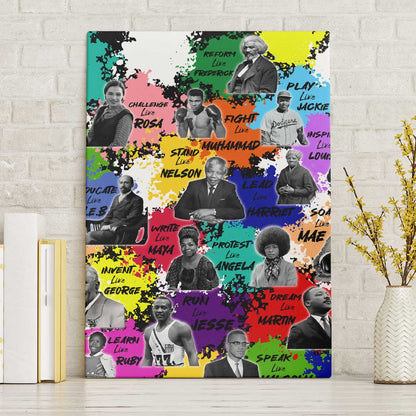 Black History Month African American Canvas Wall Art Paint Splashes