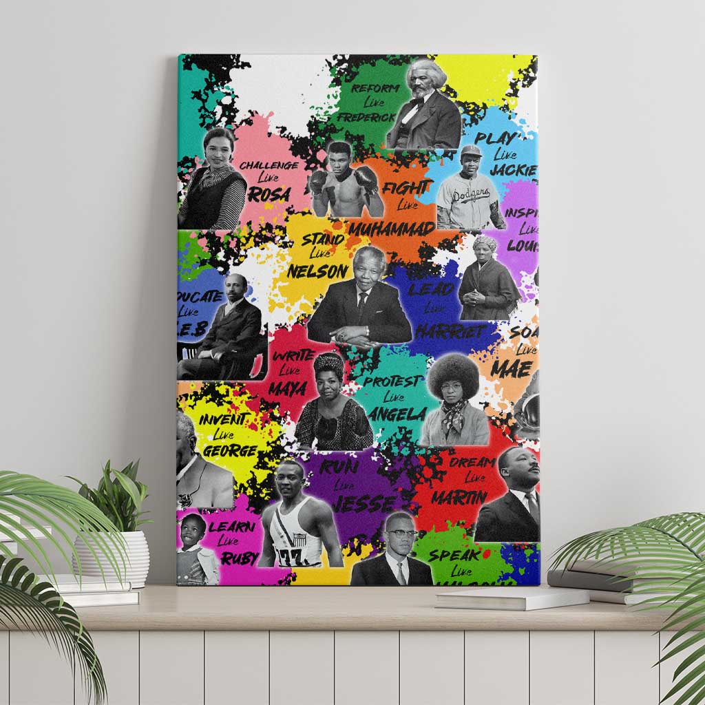 Black History Month African American Canvas Wall Art Paint Splashes