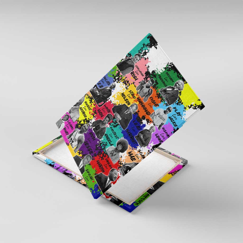 Black History Month African American Canvas Wall Art Paint Splashes