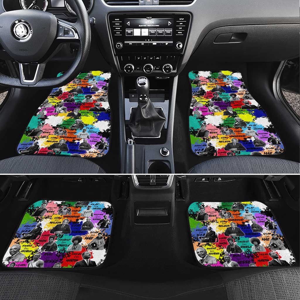 Black History Month African American Car Mats Paint Splashes