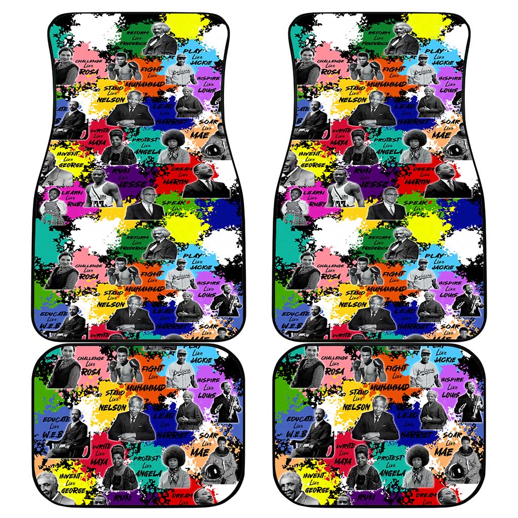 Black History Month African American Car Mats Paint Splashes